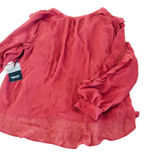 Simply Vera Vera Wang Ruffle Lace Blouse-NWT Size XL Rose Color - Picture 7 of 9